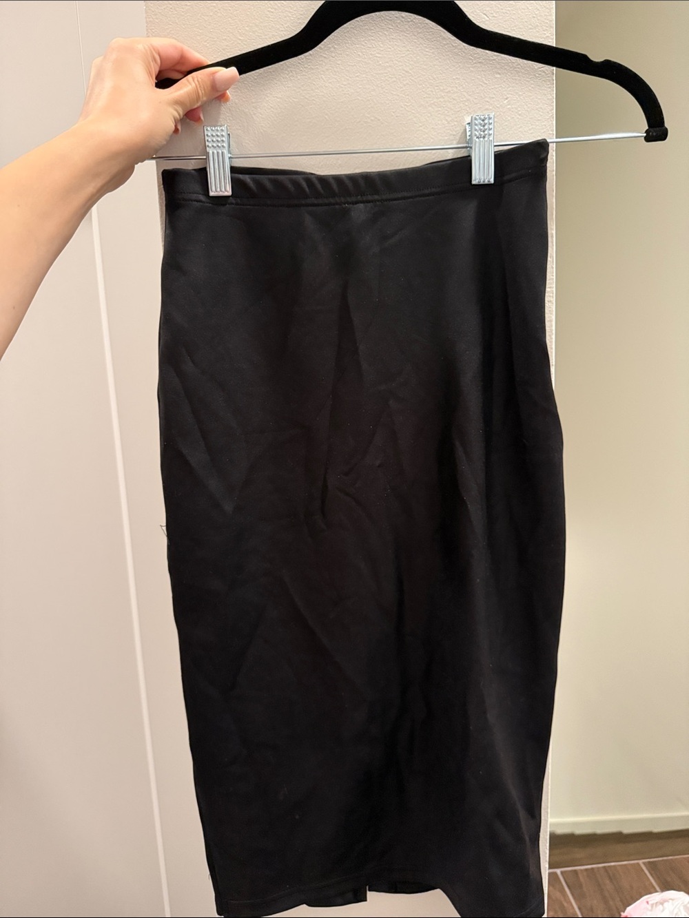 Topshop Black Pencil Skirt with Side Stripe